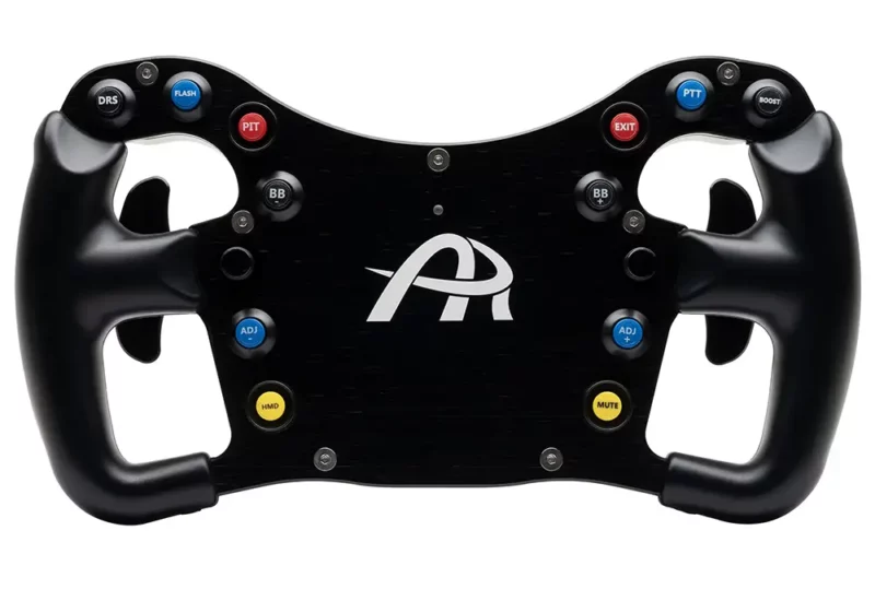 Close up render of the beautiful cost effective Asher Racing F28 SC Sim Wheel