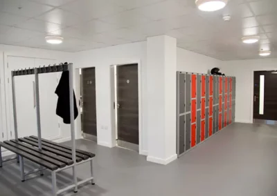 Staff showers and locker room